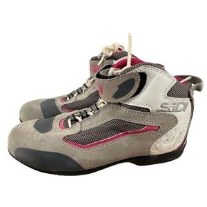 Sidi Gas Lei Women's Motorcycle Riding Shoes Boots Gray Pink EUR39/US6